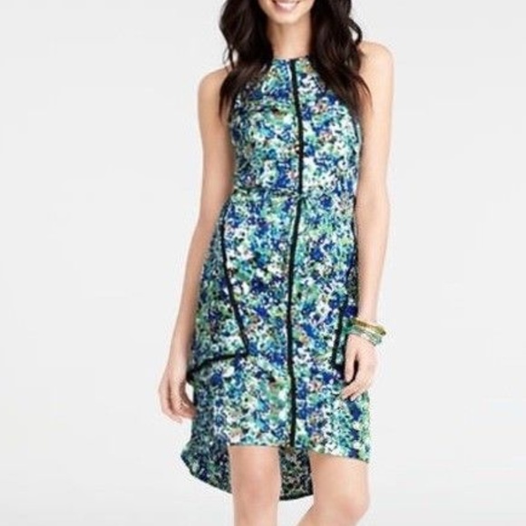 Ann Taylor Dresses & Skirts - **Sold**  Ann Taylor Green Floral Dress Silk Trim